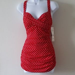 Suddenly Slim by Catalina Polka Dot Swimsuit